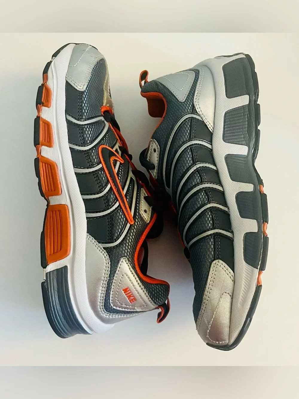 Nike Youth Black, Silver and Orange Athletic Sneakers